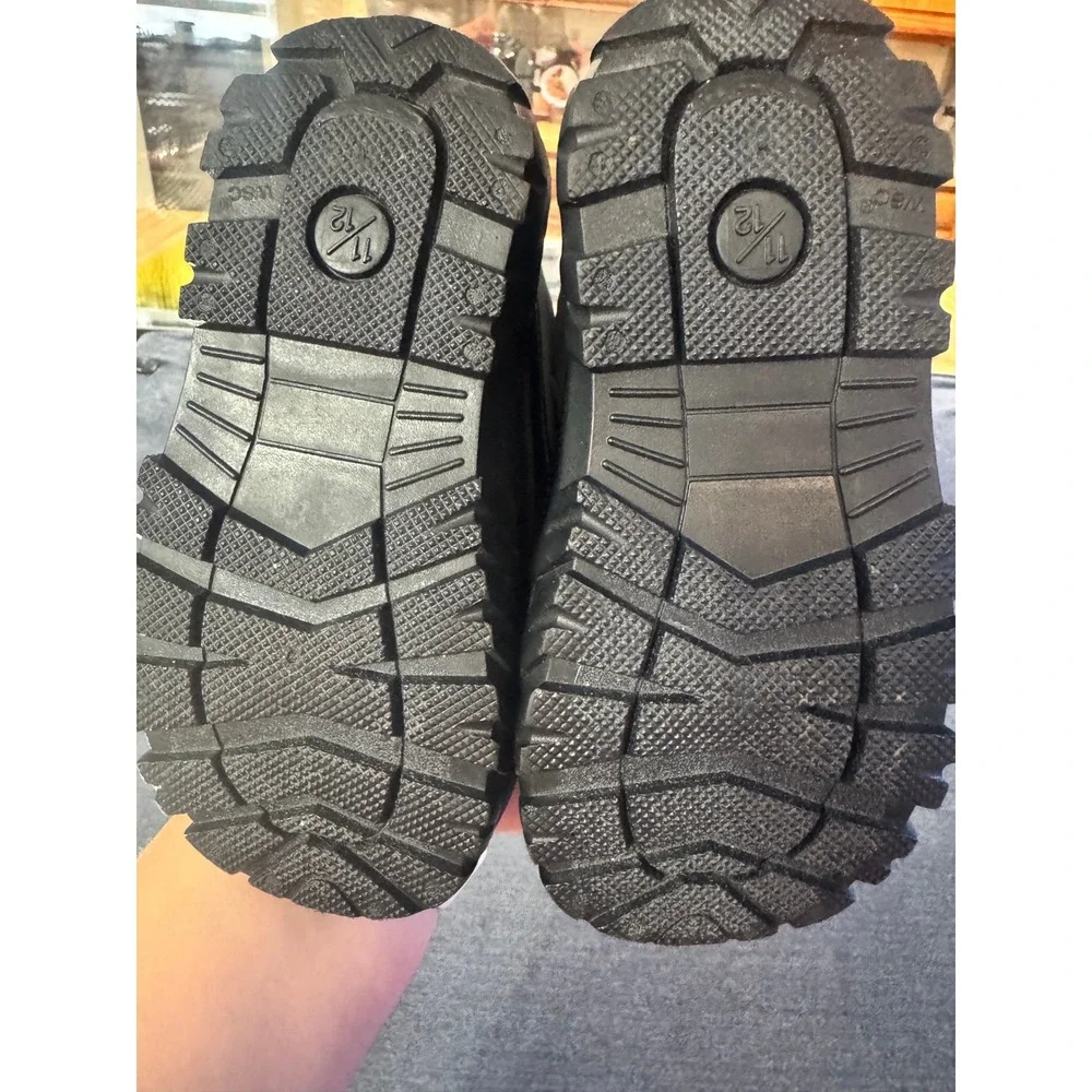 Members Mark Kids Snow Boots Gray Black Faux Fur Lined Winter Boots Size 11/12